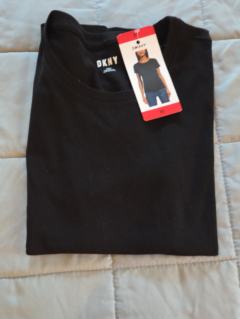 DKNY Black Short-Sleeve Crewneck Tee